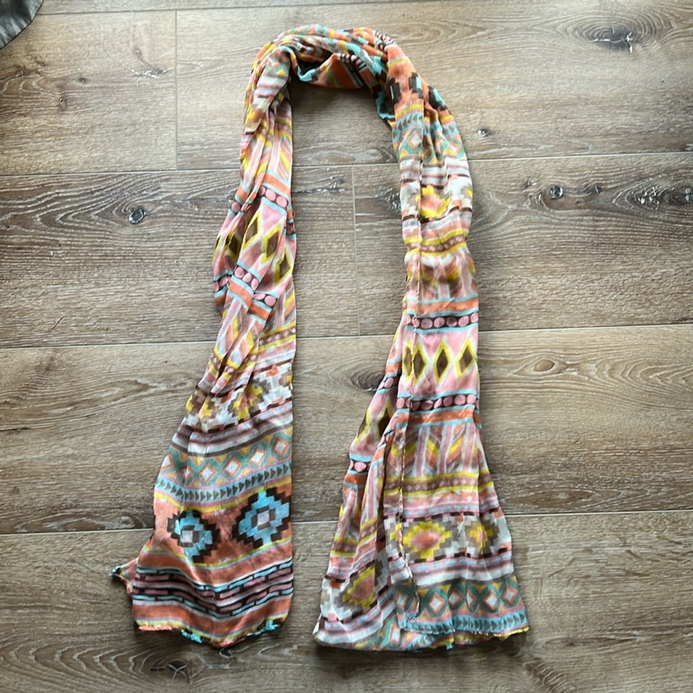 Pink pastel printed scarf